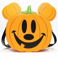 LOUNGEFLY DISNEY Mickey Mouse Jack-o'-Lantern Mickey Crossbody Purse - EE Exclusive Glow In The Dark Horns