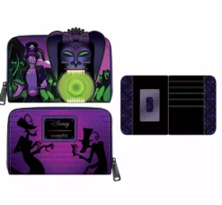 LOUNGEFLY DISNEY The Princess And The Frog Dr. Facilier Glow In The Dark Zip Around Wallet LOUNGEFLY PRE ORDER