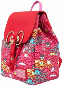 LOUNGEFLY SANRIO 60TH ANNIVERSARY GOLD BOW AOP MINI BACKPACK