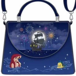 LOUNGEFLY DISNEY THE LITTLE MERMAID ARIEL FIREWORKS CROSS BODY BAG