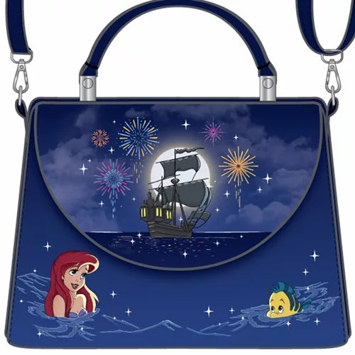 LOUNGEFLY DISNEY THE LITTLE MERMAID ARIEL FIREWORKS CROSS BODY BAG 1 LOUNGEFLY DISNEY THE LITTLE MERMAID ARIEL FIREWORKS CROSS BODY BAG