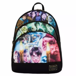 LOUNGEFLY Harry Potter Trilogy Triple Pocket Mini Backpack LOUNGEFLY MOVIE