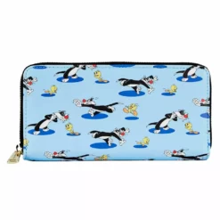 LOUNGEFLY WARNER BROS Tweety And Sylvester 80th Anniversary Zip Around Wallet LOUNGEFLY WALLETS