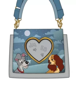 LOUNGEFLY DISNEY LADY AND THE TRAMP PAW PRINTS CROSSBODY BAG