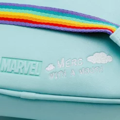 LOUNGEFLY MARVEL DEADPOOL 30TH ANNIVERSARY UNICORN RAINBOW MINI BACKPACK