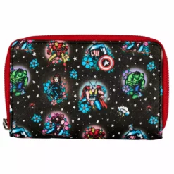 LOUNGEFLY PRE ORDER LOUNGEFLY DISNEY Avengers Floral Tattoo Zip Around Wallet