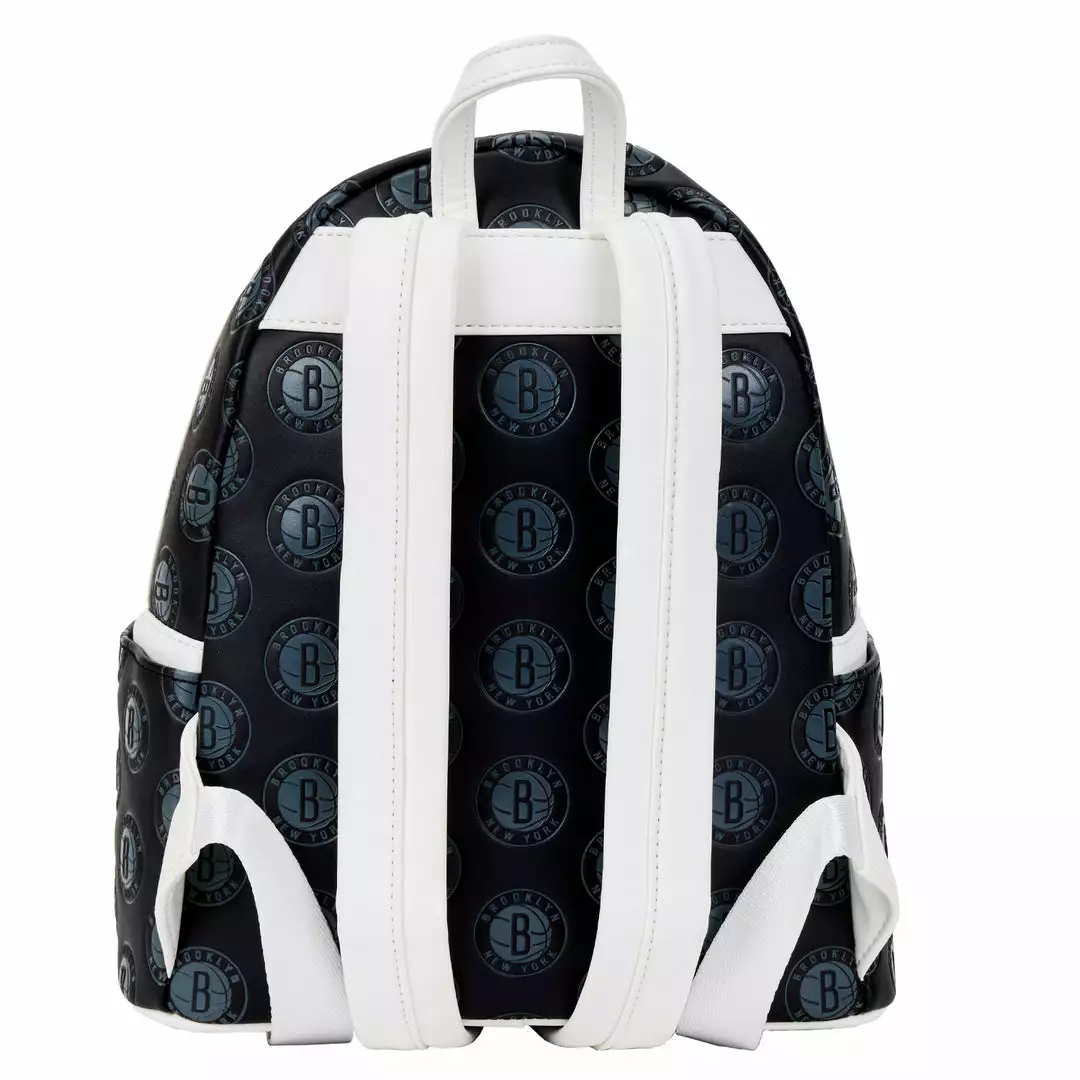 LOUNGEFLY NBA Brooklyn Nets Logo Mini Backpack LOUNGEFLY SPORTS 2 LOUNGEFLY NBA Brooklyn Nets Logo Mini Backpack LOUNGEFLY SPORTS