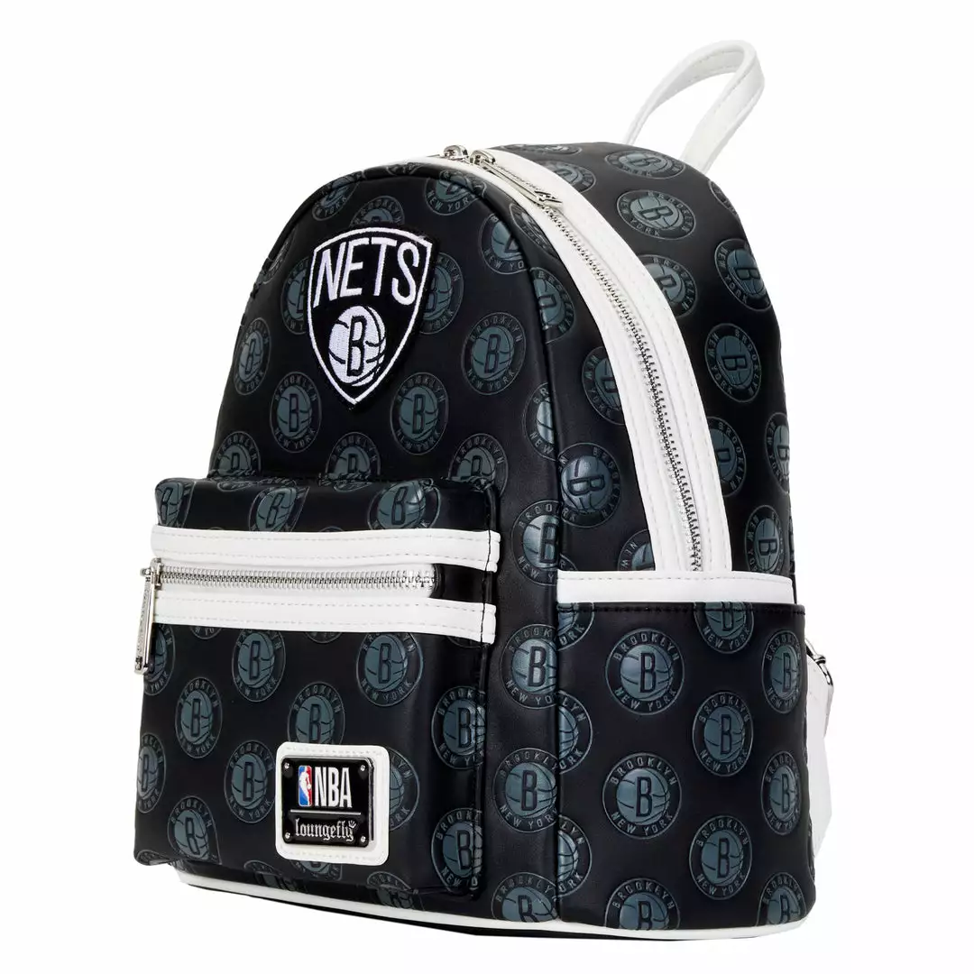 LOUNGEFLY NBA Brooklyn Nets Logo Mini Backpack LOUNGEFLY SPORTS 5 LOUNGEFLY NBA Brooklyn Nets Logo Mini Backpack LOUNGEFLY SPORTS
