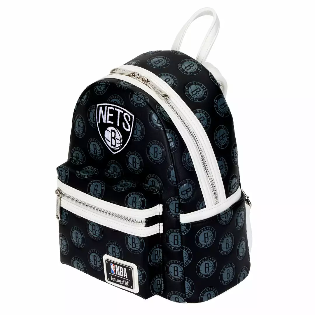 LOUNGEFLY NBA Brooklyn Nets Logo Mini Backpack LOUNGEFLY SPORTS 6 LOUNGEFLY NBA Brooklyn Nets Logo Mini Backpack LOUNGEFLY SPORTS