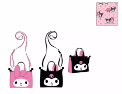 LOUNGEFLY SANRIO MY MELODY & KUROMI DOUBLE SIDED CROSS BODY BAG 10 LOUNGEFLY SANRIO MY MELODY & KUROMI DOUBLE SIDED CROSS BODY BAG