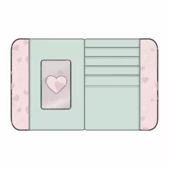 LOUNGEFLY DISNEY The Mandalorian Grogu Valentines Zip Around Wallet