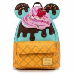LOUNGEFLY DISNEY MICKEY AND MINNIE SWEETS ICE CREAM MINI BACKPACK