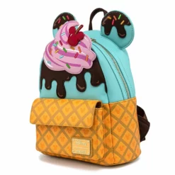 LOUNGEFLY DISNEY MICKEY AND MINNIE SWEETS ICE CREAM MINI BACKPACK