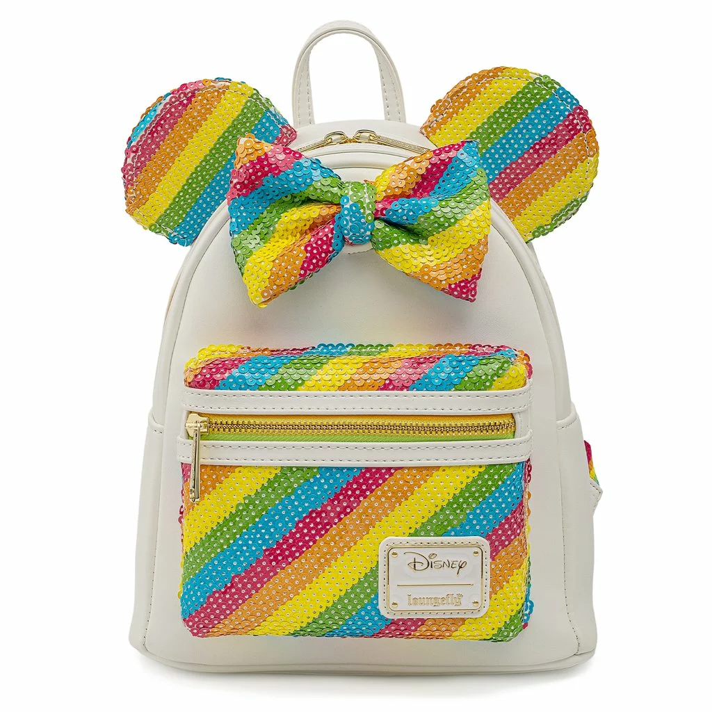 LOUNGEFLY DISNEY SEQUIN RAINBOW MINNIE MOUSE MINI BACKPACK 1 LOUNGEFLY DISNEY SEQUIN RAINBOW MINNIE MOUSE MINI BACKPACK