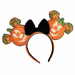 LOUNGEFLY DISNEY MICKEY-O-LANTERN GLOW IN THE DARK EARS HEADBAND IN STOCK!