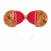 LOUNGEFLY DISNEY GINGERBREAD MICKEY AND MINNIE MOUSE EARS HEADBAND