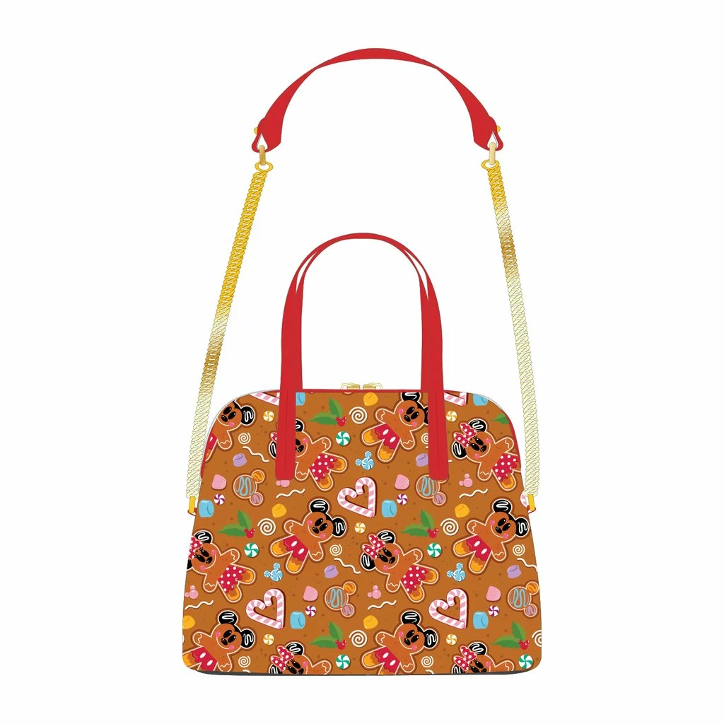 LOUNGEFLY DISNEY GINGERBREAD MICKEY AND MINNIE MOUSE CROSSBODY BAG LOUNGEFLY SALE! 2 LOUNGEFLY DISNEY GINGERBREAD MICKEY AND MINNIE MOUSE CROSSBODY BAG LOUNGEFLY SALE!