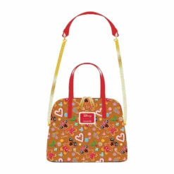 LOUNGEFLY DISNEY GINGERBREAD MICKEY AND MINNIE MOUSE CROSSBODY BAG LOUNGEFLY SALE!