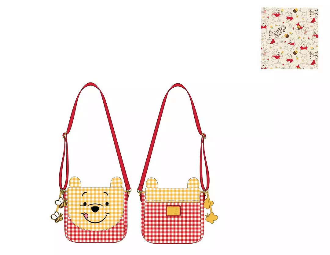 LOUNGEFLY DISNEY Winnie The Pooh Gingham Cosplay Crossbody Bag 1 LOUNGEFLY DISNEY Winnie The Pooh Gingham Cosplay Crossbody Bag