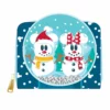 LOUNGEFLY DISNEY SNOWMAN MICKEY AND MINNIE MOUSE SNOW GLOBE ZIP AROUND WALLET LOUNGEFLY SALE!