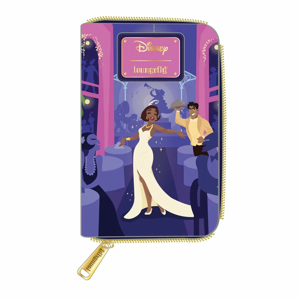 LOUNGEFLY DISNEY PRINCESS & THE FROG TIANA'S PALACE ZIP AROUND WALLET 2 LOUNGEFLY DISNEY PRINCESS & THE FROG TIANA'S PALACE ZIP AROUND WALLET