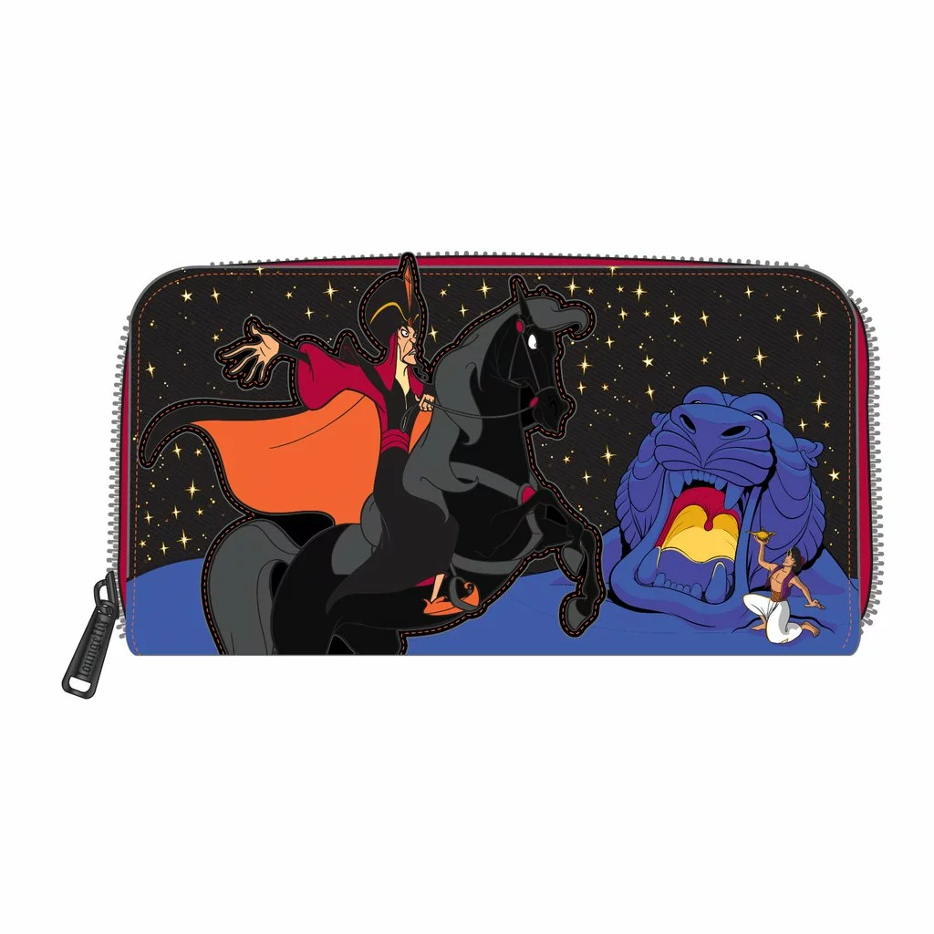 LOUNGEFLY DISNEY ALADDIN JAFAR VILLAINS SCENE ZIP AROUND WALLET LOUNGEFLY SALE! 1 LOUNGEFLY DISNEY ALADDIN JAFAR VILLAINS SCENE ZIP AROUND WALLET LOUNGEFLY SALE!