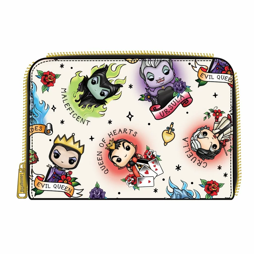 FUNKO POP! BY LOUNGEFLY DISNEY VILLAINS TATTOO ZIP AROUND WALLET 1 FUNKO POP! BY LOUNGEFLY DISNEY VILLAINS TATTOO ZIP AROUND WALLET