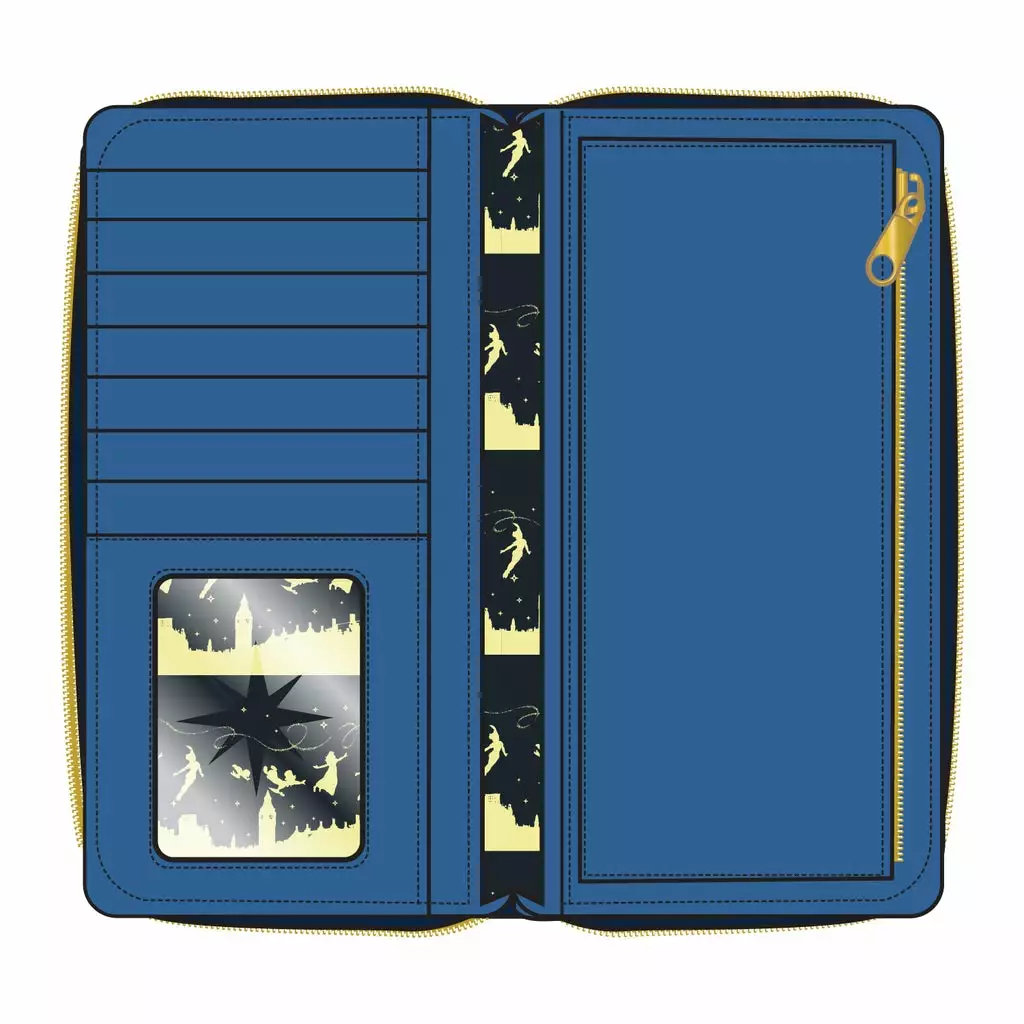 LOUNGEFLY DISNEY Peter Pan Clock Glow In The Dark Zip Around Wallet 2 LOUNGEFLY DISNEY Peter Pan Clock Glow In The Dark Zip Around Wallet