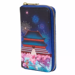 LOUNGEFLY DISNEY Mulan Castle Zip Around Wallet