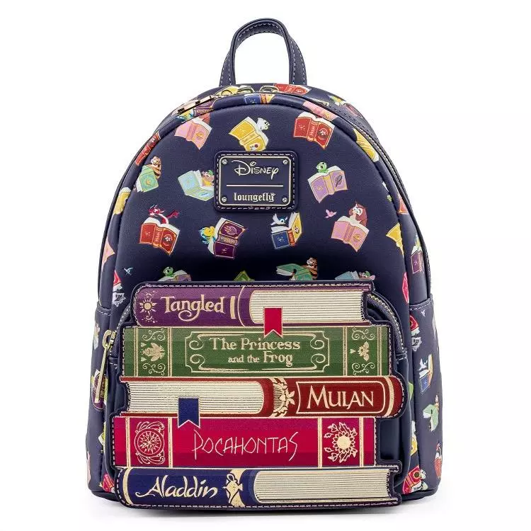 LOUNGEFLY DISNEY PRINCESS BOOKS AOP MINI BACKPACK 1 LOUNGEFLY DISNEY PRINCESS BOOKS AOP MINI BACKPACK