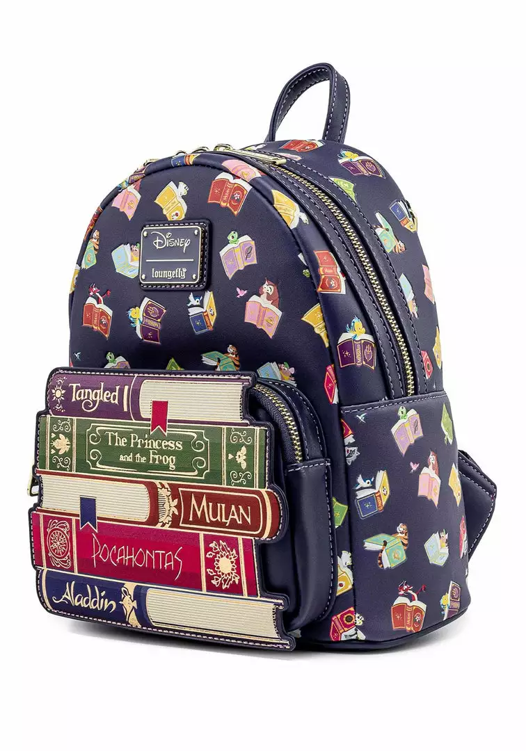 LOUNGEFLY DISNEY PRINCESS BOOKS AOP MINI BACKPACK 3 LOUNGEFLY DISNEY PRINCESS BOOKS AOP MINI BACKPACK