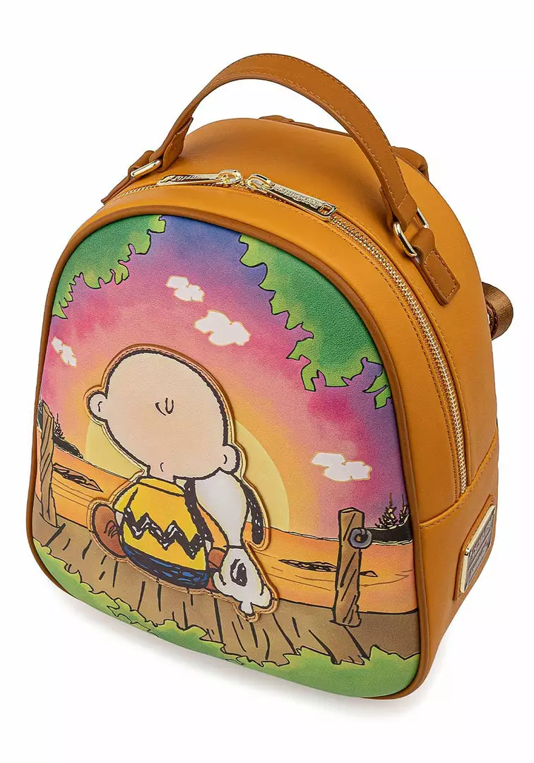 LOUNGEFLY PEANUTS CHARLIE AND SNOOPY SUNSET MINI BACKPACK 5 LOUNGEFLY PEANUTS CHARLIE AND SNOOPY SUNSET MINI BACKPACK