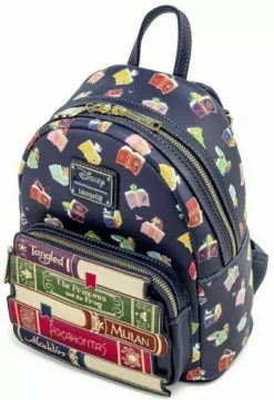 LOUNGEFLY DISNEY PRINCESS BOOKS AOP MINI BACKPACK